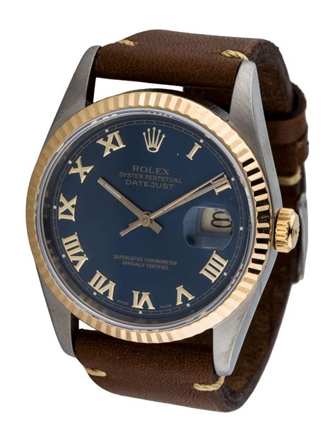 rolex oyster perpetual datejust leather strap